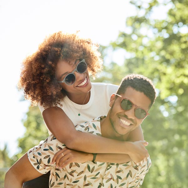 young adult couple outside